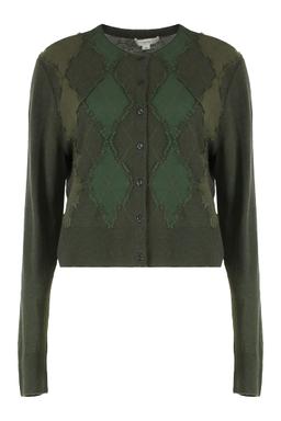 Vince Cardigan In Mixed Wool Argyle