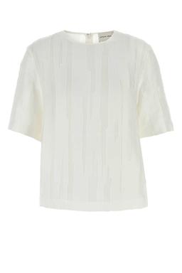 Loulou Studio White Silk Blend Toba T-shirt