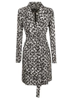 Lanvin Flower Print Wrap Midi Dress