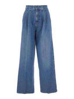 Alberta Ferretti Light Blue Five-pocket Jeans With Front Pleats In Denim Woman