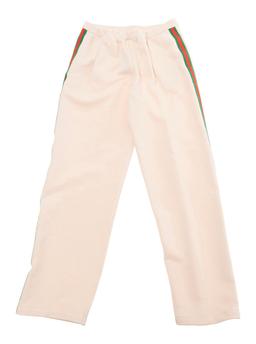 Gucci White Pants With Web Detail On The Sides In Cotton Girls