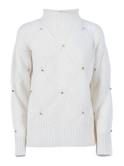 Kangra High Neck Sweater With Diamond Intarsia