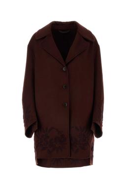 Ermanno Scervino Burgundy Wool Coat