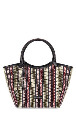 Emporio Armani Logo Charm Basket-weave Tote Bag