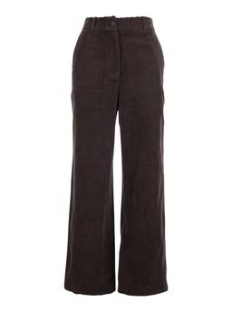 Dunst Brown Pants With Belt Loops And Wide Leg In Corduroy Woman