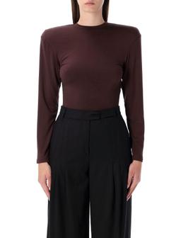 Magda Butrym Brown Jersey Bodysuit