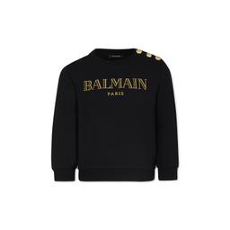 Balmain Black Sweatshirt For Girl With Logo