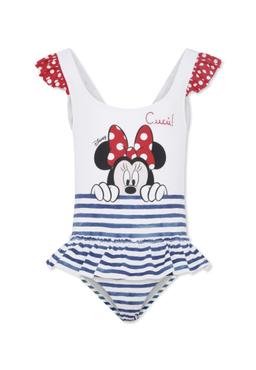 MC2 Saint Barth White Swimsuit For Girl With Minnie
