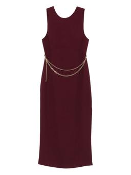 Twinset Sleeveless Burgundy Midi Dress