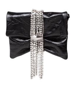 Jimmy Choo Zandra Clutch Bag In Black Metallic Leather