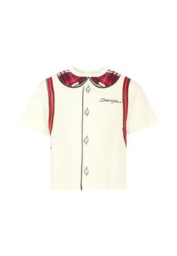 Dolce & Gabbana Ivory T-shirt For Girl With Logo