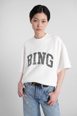 Anine Bing Jay Sweatshirt In White Cotton