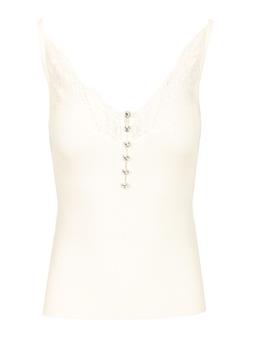 self-portrait Lace Rib Knit Top