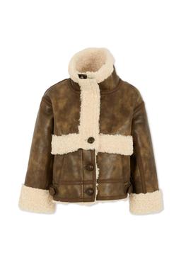 Philosophy di Lorenzo Serafini Kids Brown Faux Fur For Girl With Logo