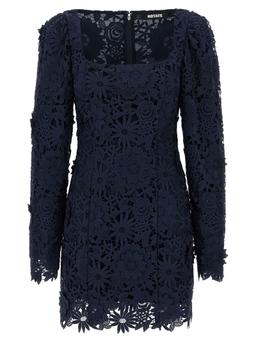Rotate by Birger Christensen 3d Lace Ls Mini Dress