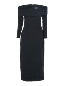 Solace London yuni Black Dress With Square Neckline And Back Closure In Fabric Woman