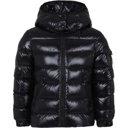Moncler Black Bady Down Jacket For Girl With Logo