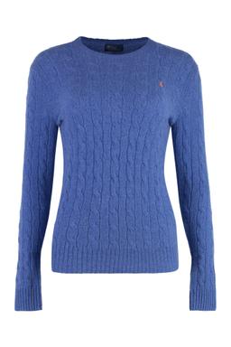 Polo Ralph Lauren Blu Porto Melange Wool And Cashmere Braided Sweater