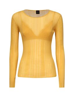 Pinko Semi-sheer Ribbed Sweater