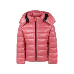 Save the Duck Pink Down Jacket For Girl With Logo