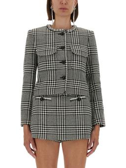 self-portrait Houndstooth Jacket With Crystals