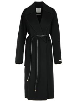 SportMax Abate Black Virgin Wool Robe Coat