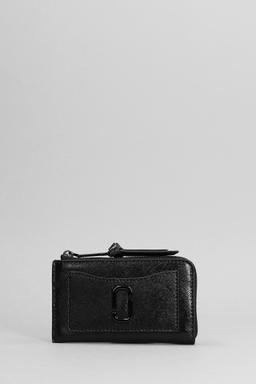 Marc Jacobs The Top Zip Multi Wallet In Black Leather