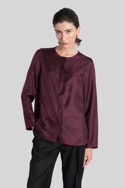 Loulou Studio Una Blouse In Bordeaux Silk
