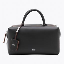 Max Mara Black Leather Holdallm Top Handle Bag