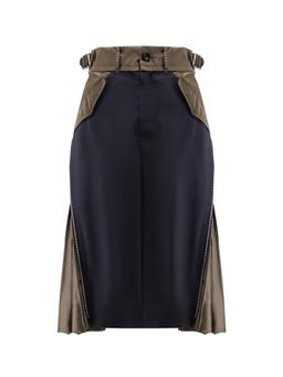Sacai Nylon And Wool Midi Skirt