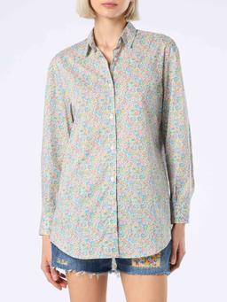 MC2 Saint Barth Woman Cotton Shirt Brigitte With Emma & Georgina Print Made With Liberty Fabric