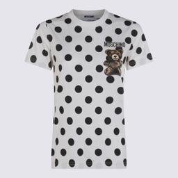 Moschino White And Black Cotton T-shirt