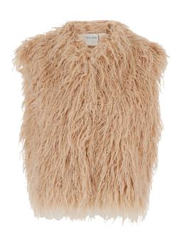 Forte_Forte Pink Gilet With Hidden Fastening And Internal Lining In Faux Fur Woman