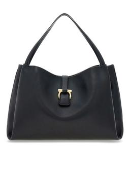 Ferragamo Tote Bag (l) Smooth Black Calfskin