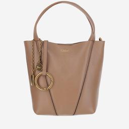 Chloé Spin Small Tote Bag In Grained Leather