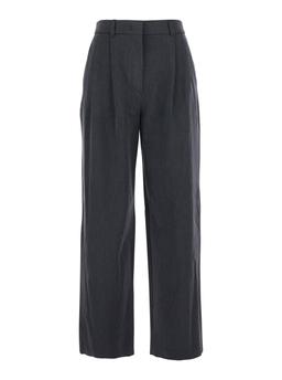 Dunst Grey Tailored Trousers With Front Pleats In Fabric Woman