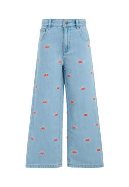 Stella McCartney Kids Light Blue Jeans For Girl With Mouth