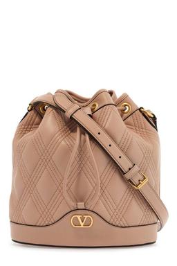 Valentino Garavani Vlogo Plaque Drawstring Quilted Shoulder Bag