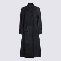 Brunello Cucinelli Dark Blue Leather Jacket