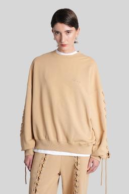 Rotate by Birger Christensen Sweatshirt In Camel Cotton