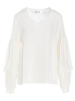 Di. La3 Pari' Puff-sleeve Silk Shirt