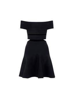 Alexander McQueen Cut-out Detail Off-shoulder Flare Dress