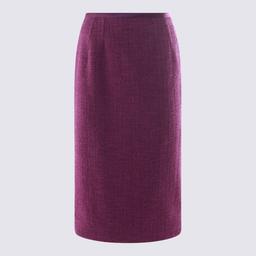 Dolce & Gabbana Purple Cotton Midi Skirt