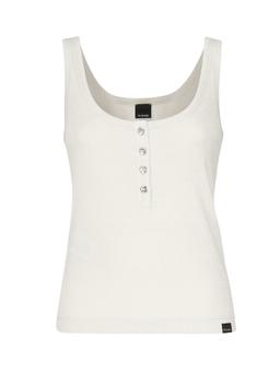 Metallic Knit Camisole Top With Buttons Pinko