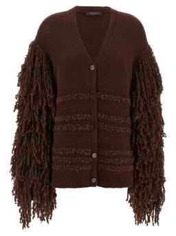 Fabiana Filippi Bouclé Fringed Cardigan