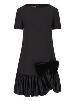 Valentino Bow Detail Wool And Silk Mini Dress