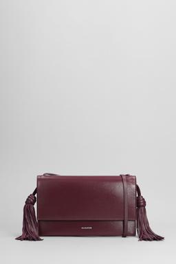 Jil Sander Tassel Shoulder Bag In Viola Leather