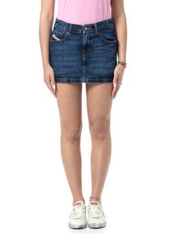 Diesel De-ron Whiskering Effect Denim Mini Skirt