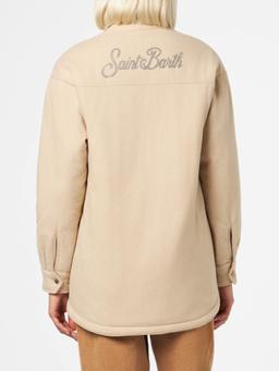 MC2 Saint Barth Woman Wooly Jacket With Saint Barth Rhinestones Print