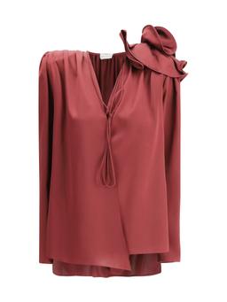 Magda Butrym Silk Blouse With Rose Detail